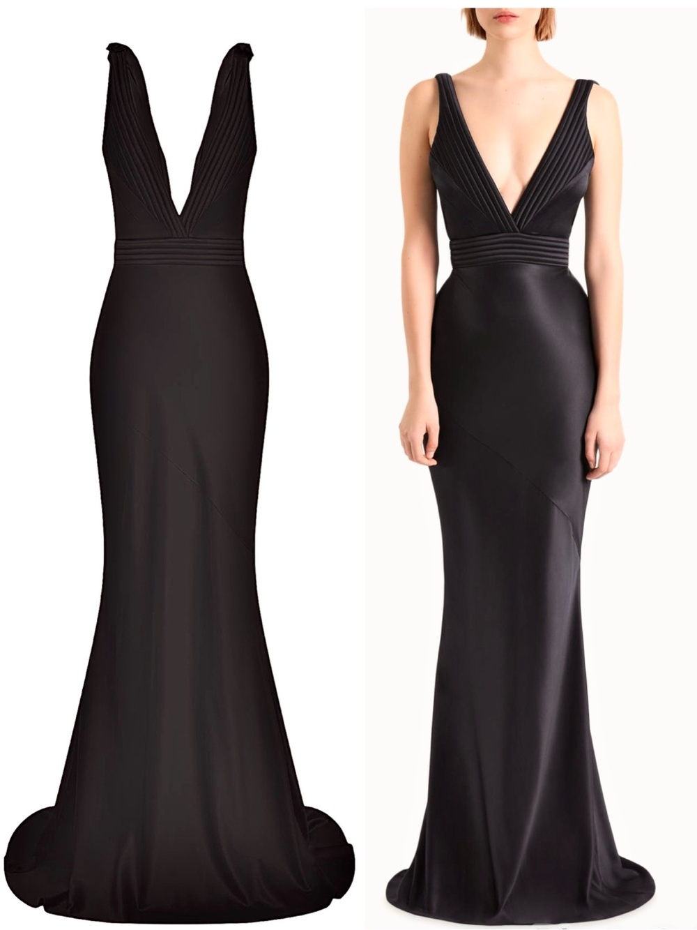 Zhivago Signature Beloved Sleeveless Satin Gown Black Maxi dress